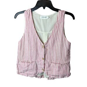 Indi & Cold Pink Linen Vest XS